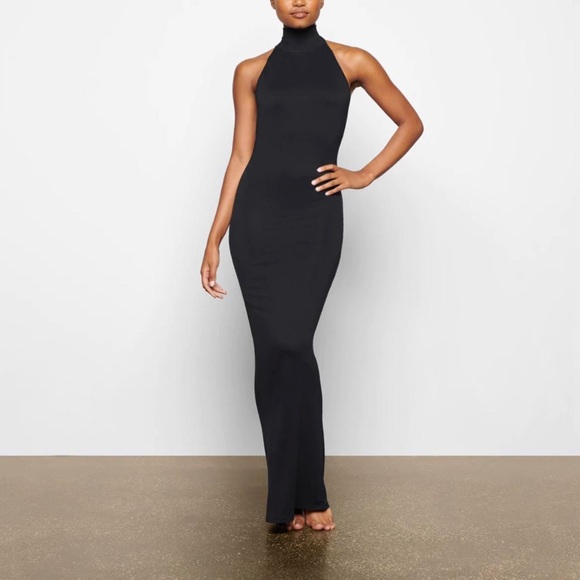 SKIMS Dresses & Skirts - Skims Smooth Lounge Low Back Halter Dress